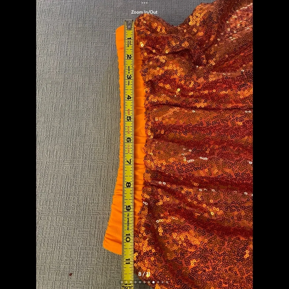 Halloween Kids Girls Pumpkin Outfit Sequins READ for size